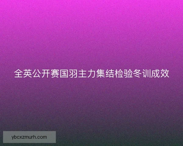 全英公开赛国羽主力集结检验冬训成效