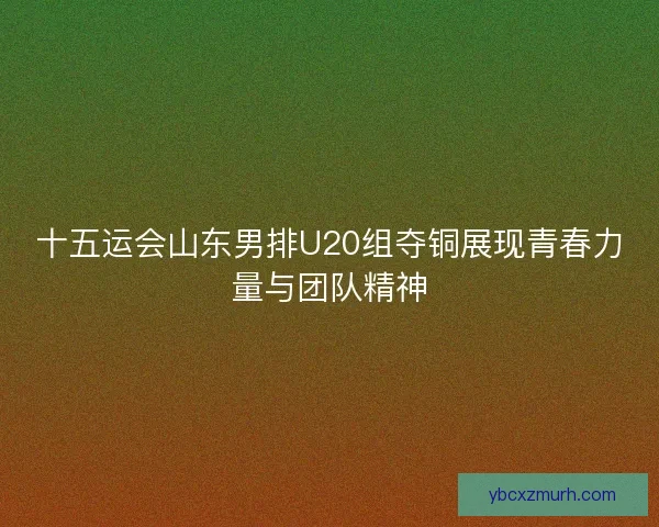 十五运会山东男排U20组夺铜展现青春力量与团队精神