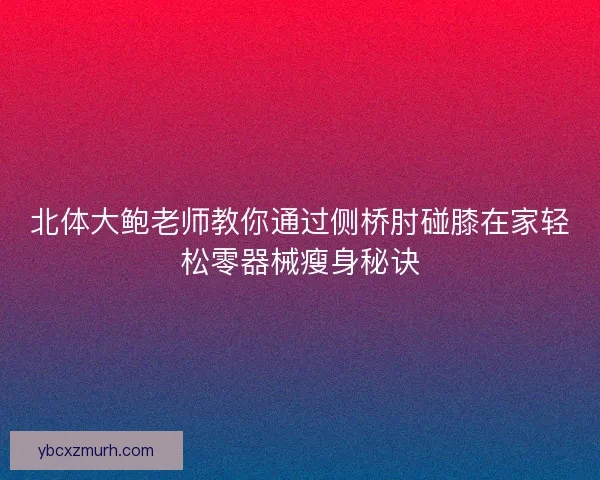 北体大鲍老师教你通过侧桥肘碰膝在家轻松零器械瘦身秘诀