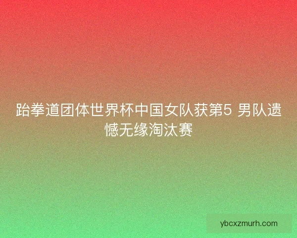 跆拳道团体世界杯中国女队获第5 男队遗憾无缘淘汰赛